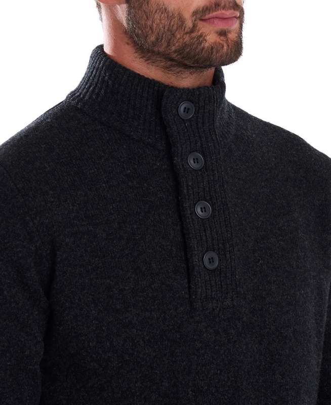 Barbour Essential Patch Half Zip Pullover Herren Schwarz | ODBHKL-813