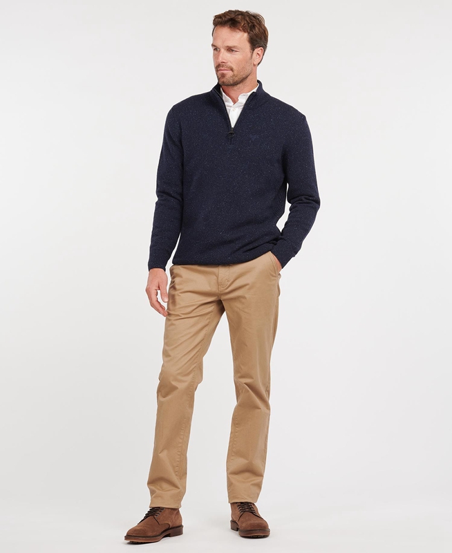 Barbour Essential Tisbury Half Zip Pullover Herren Navy | HTIQNO-479