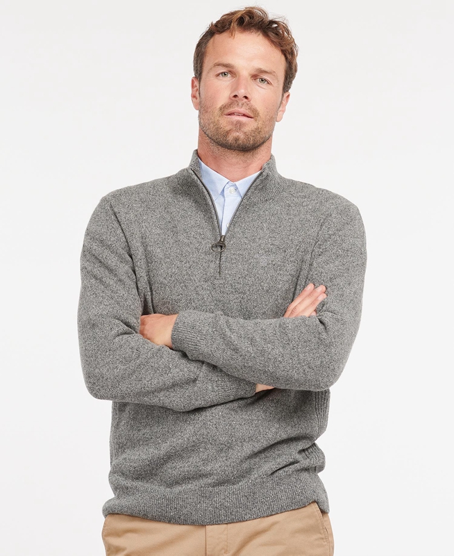 Barbour Essential Tisbury Half Zip Pullover Herren Grau | UARHVC-892