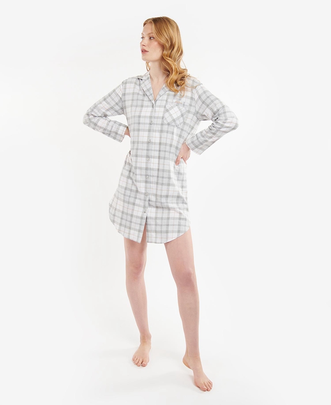 Barbour Etta Nightshirt Nachtwäsche Damen Grau | CBKUGH-564