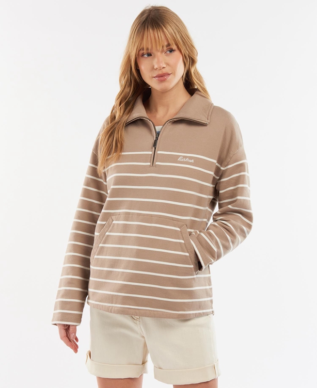 Barbour Explorer Ember Sweatshirts Damen Beige | PZJVWR-304