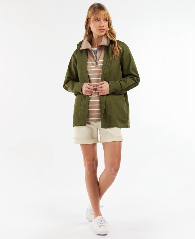 Barbour Explorer Marley Overshirt Hemd Damen Olivgrün | UFXIDT-371