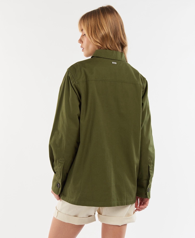 Barbour Explorer Marley Overshirt Hemd Damen Olivgrün | UFXIDT-371