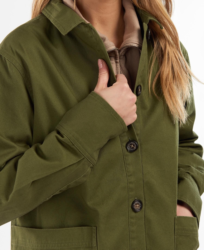 Barbour Explorer Marley Overshirt Hemd Damen Olivgrün | UFXIDT-371