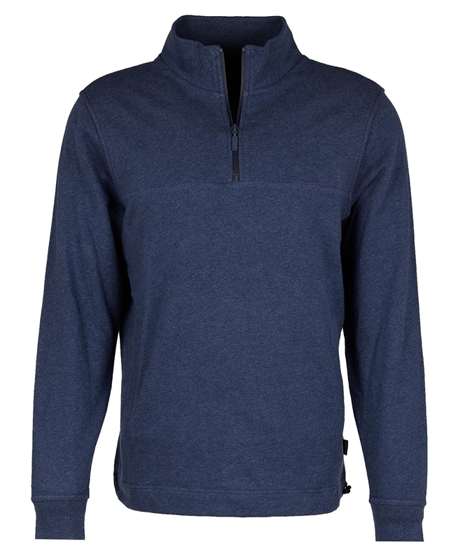 Barbour Explorer Shotley Half Zip Sweatshirts Herren Blau | GDQJWP-740