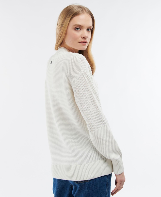 Barbour Fairbarn Knit Pullover Damen Weiß | HMJRIU-945