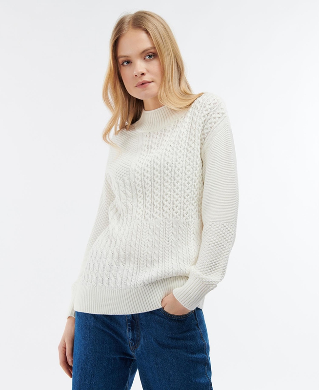 Barbour Fairbarn Knit Pullover Damen Weiß | HMJRIU-945