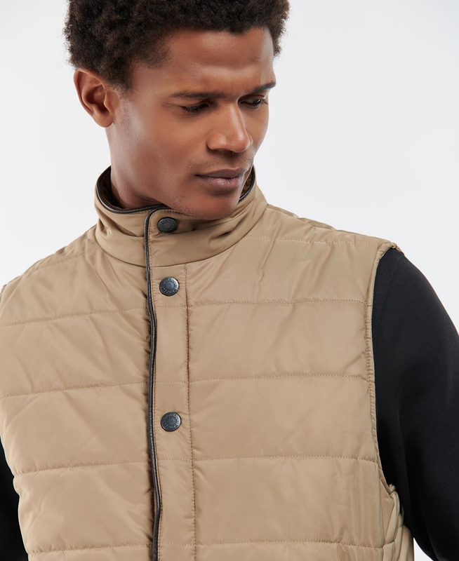 Barbour Farnham Weste Herren Beige | VYZNOD-982