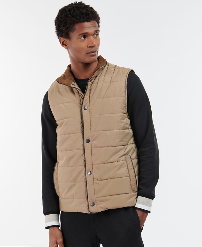 Barbour Farnham Weste Herren Beige | VYZNOD-982