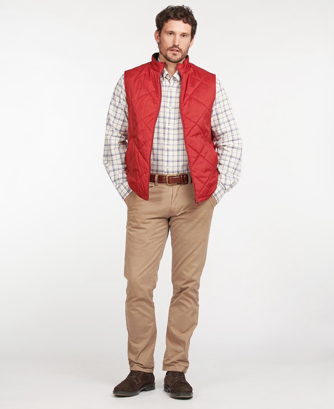 Barbour Finn Weste Herren Rot | SHXLVD-854