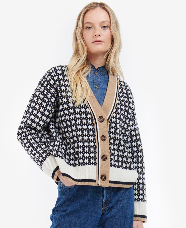 Barbour Francesca Cardigan Pullover Damen Mehrfarbig | YUFQRB-804