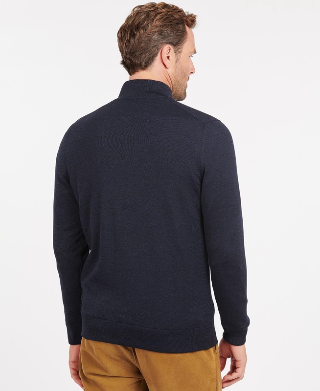 Barbour Gamlan Half Zip Pullover Herren Blau | JAUDWG-658