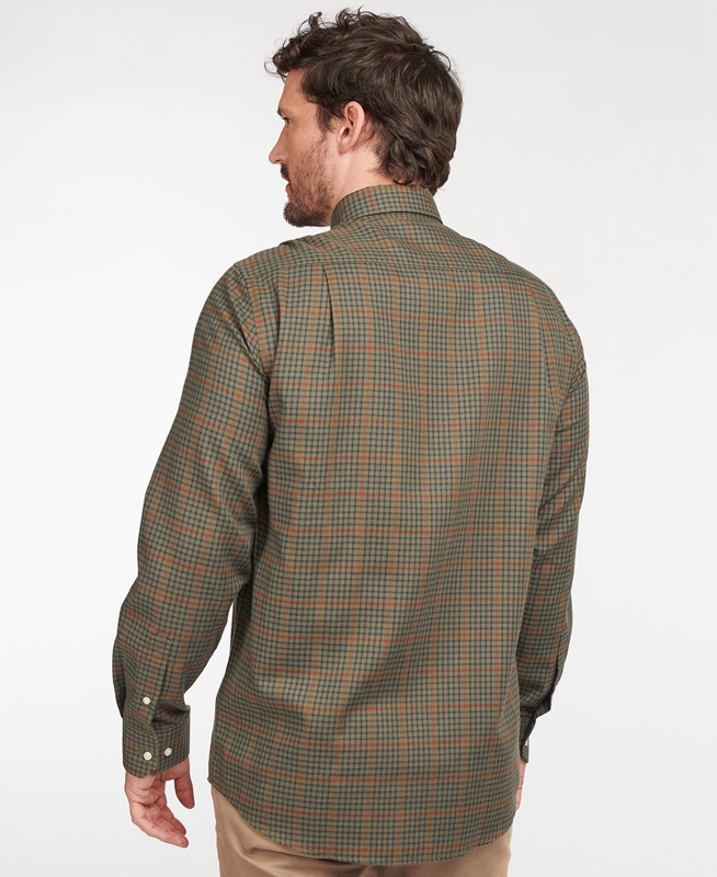 Barbour Hemd Henderson Thermo Weave Hemd Herren Olivgrün | TVZHGE-083