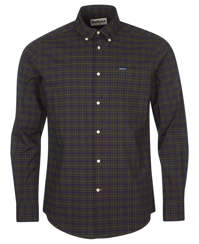 Barbour Hemd Lomond Tailored Hemd Herren Olivgrün | JFBQHK-405