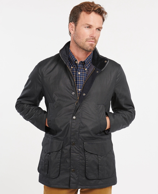 Barbour Hereford Gewachste Jacke Herren Blau | DJWTLF-904