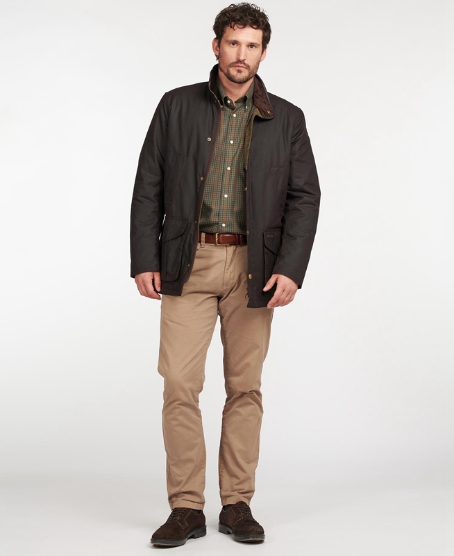 Barbour Hereford Gewachste Jacke Herren Braun | QUSZWH-936