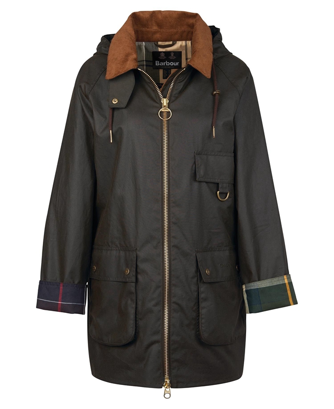 Barbour Highclere Gewachste Jacke Damen Olivgrün | LJMGTH-413