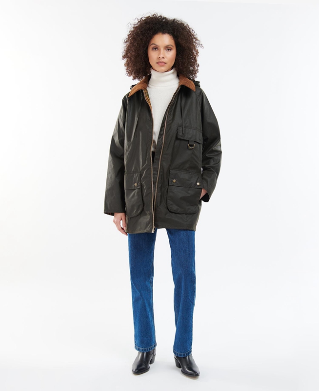 Barbour Highclere Gewachste Jacke Damen Olivgrün | LJMGTH-413