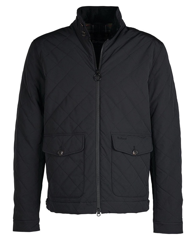 Barbour Hitchen Steppjacke Herren Schwarz | CSDETH-715