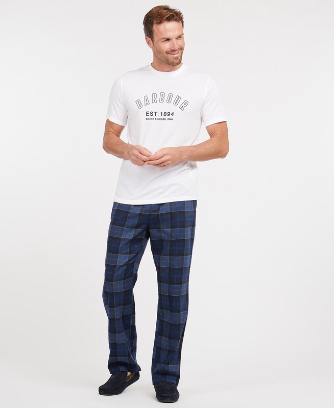 Barbour Hose Glenn Tartan Hose Herren Navy | RBFGVX-572