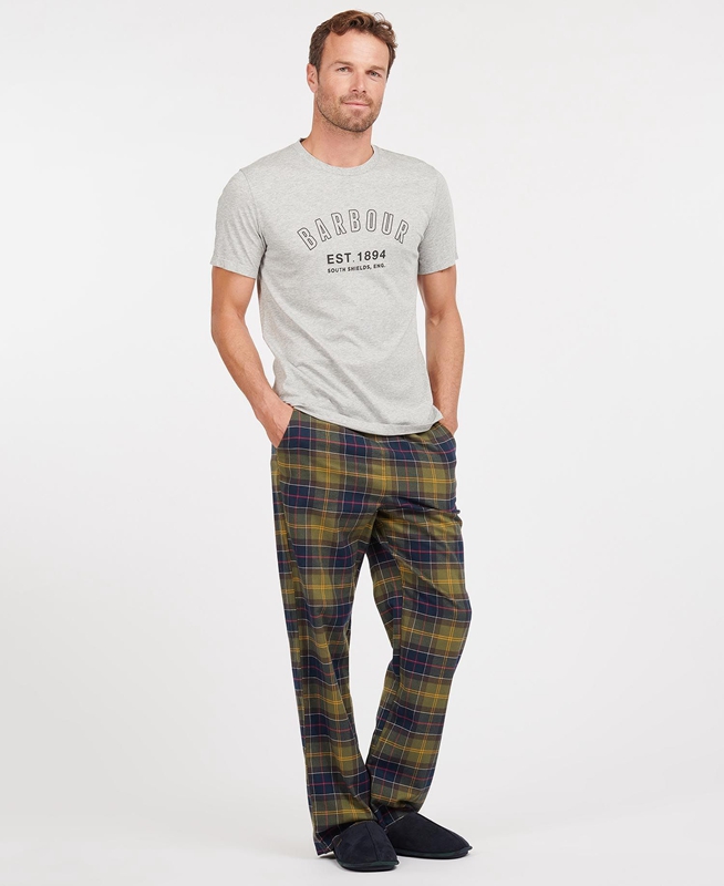 Barbour Hose Glenn Tartan Hose Herren Olivgrün | GSBWJY-807