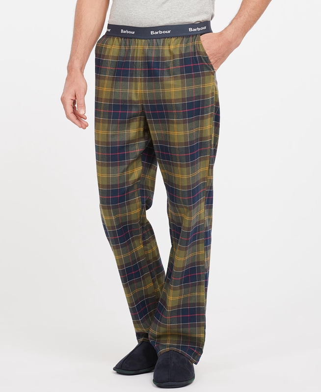 Barbour Hose Glenn Tartan Hose Herren Olivgrün | GSBWJY-807