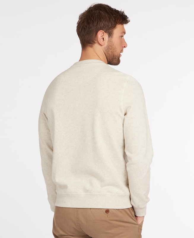 Barbour John Crew Neck Sweatshirts Herren Beige | BXUJFZ-067