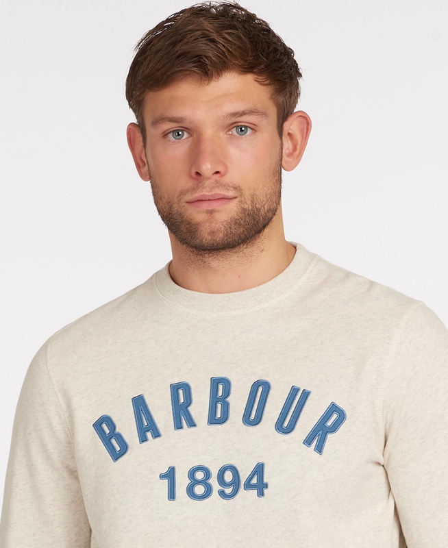 Barbour John Crew Neck Sweatshirts Herren Beige | BXUJFZ-067