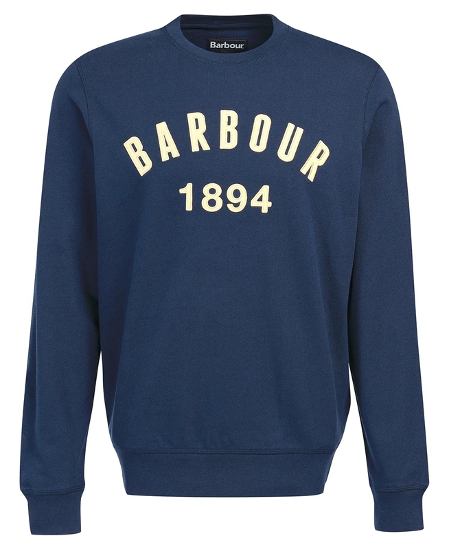 Barbour John Crew Sweatshirts Herren Navy | PXFUCI-298