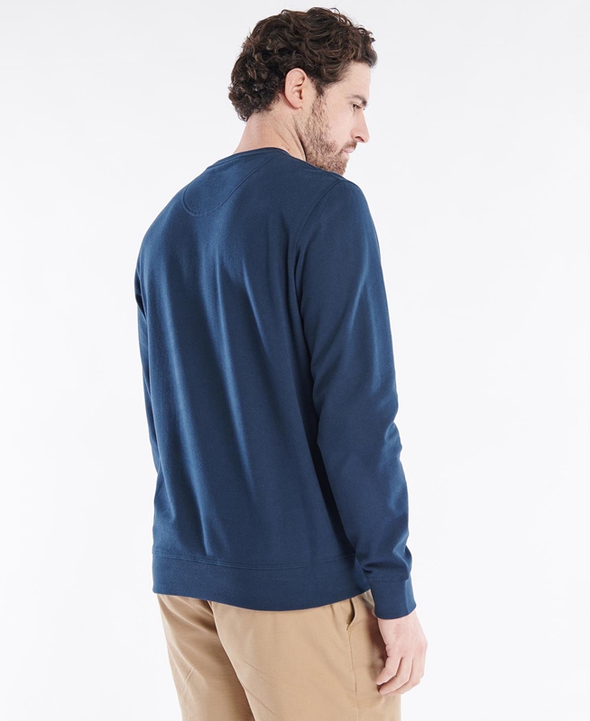 Barbour John Crew Sweatshirts Herren Navy | PXFUCI-298