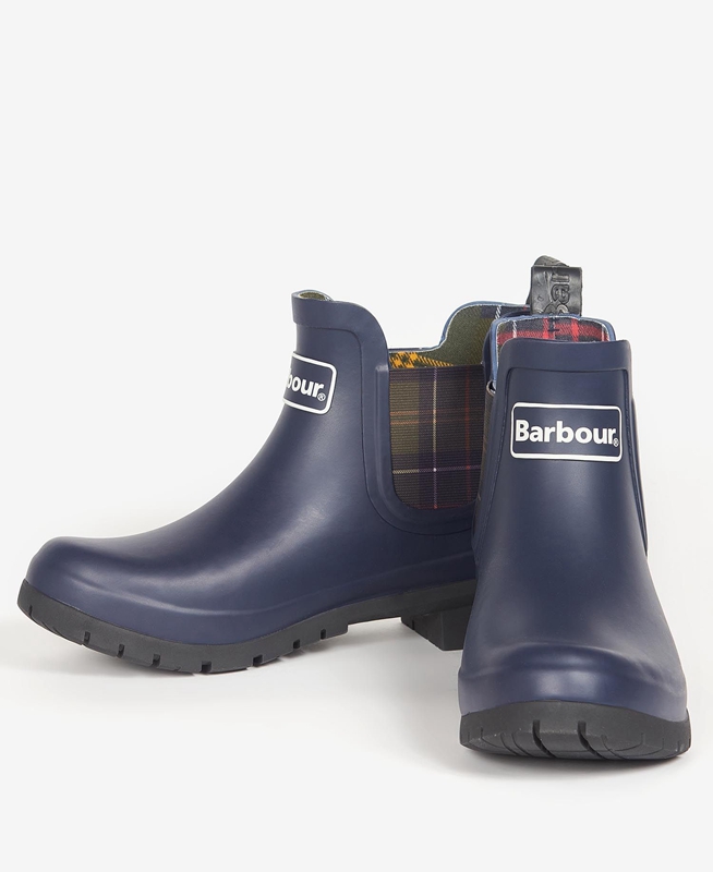 Barbour Kingham Stiefel Damen Navy | SBPUHJ-605