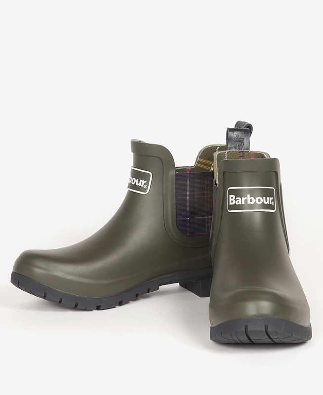 Barbour Kingham Stiefel Damen Olivgrün | SDIYEN-913