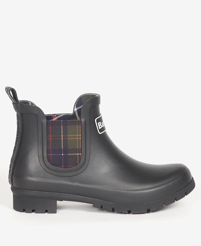 Barbour Kingham Stiefel Damen Schwarz | UVIBXQ-954