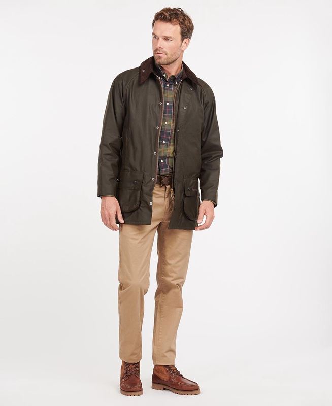 Barbour Klassische Beaufort® Gewachste Jacke Herren Olivgrün | OUDVCP-439