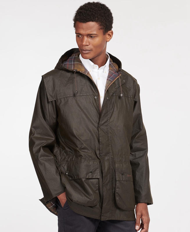 Barbour Klassische Durham® Gewachste Jacke Herren Olivgrün | ZKEHLU-167