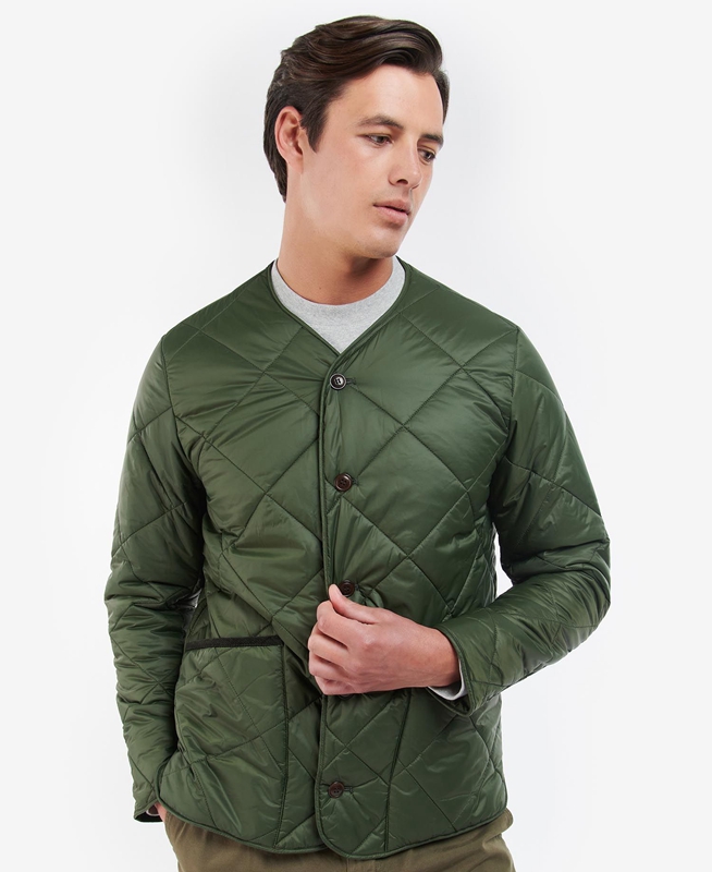 Barbour Liddesdale Cardigan Steppjacke Herren Olivgrün | AVQLZT-517