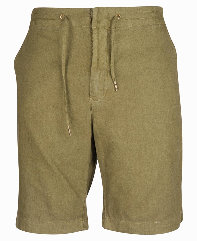 Barbour Linen Baumwoll Mix Hose Herren Grün | VBZEKP-327