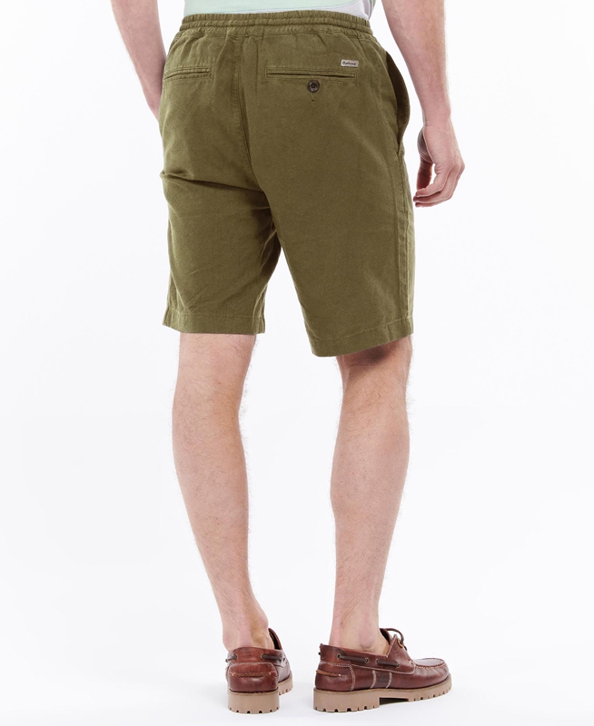 Barbour Linen Baumwoll Mix Hose Herren Grün | VBZEKP-327