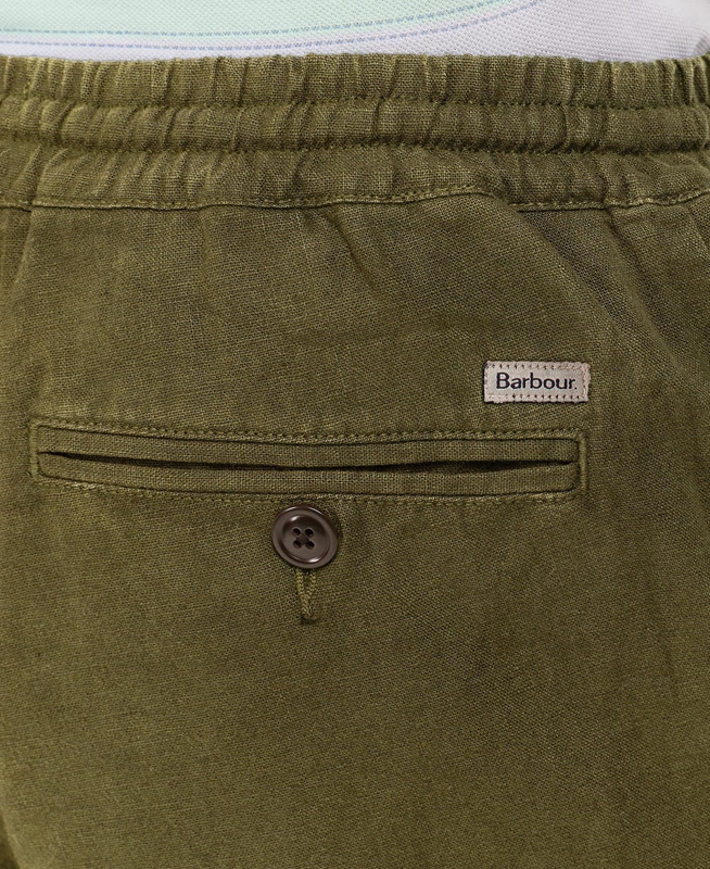 Barbour Linen Baumwoll Mix Hose Herren Grün | VBZEKP-327