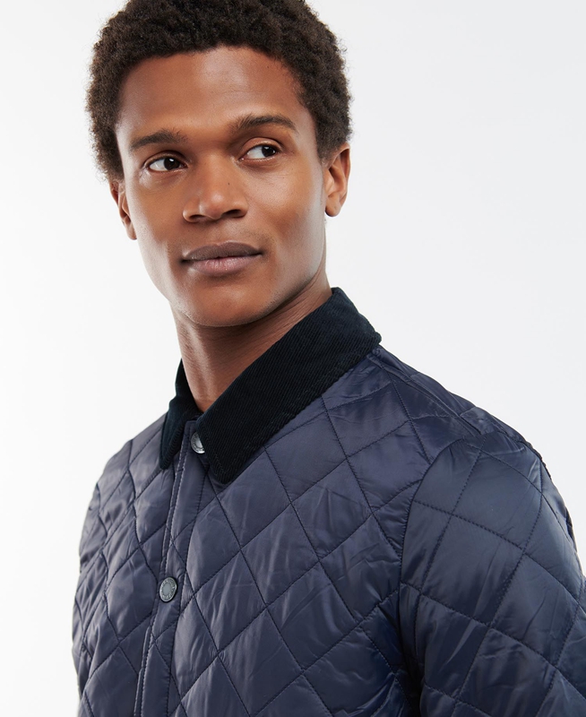 Barbour Long Liddesdale Steppjacke Herren Navy | BQKVTI-453