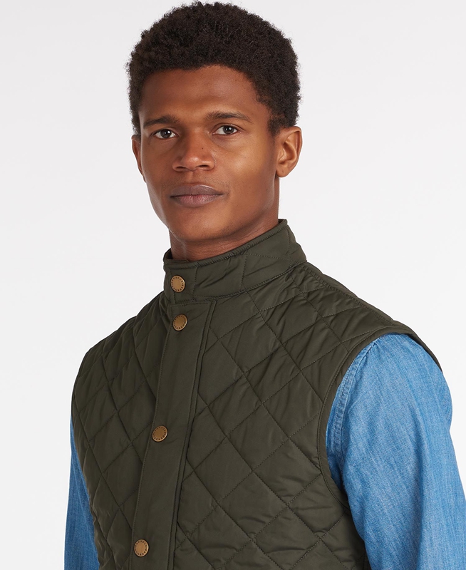 Barbour Lowerdale Weste Herren Olivgrün | PJUNKI-354