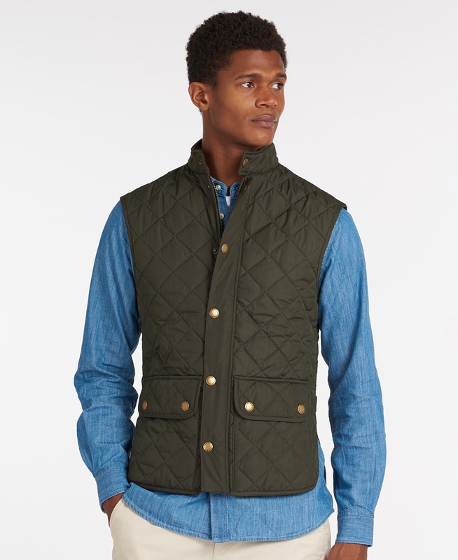 Barbour Lowerdale Weste Herren Olivgrün | PJUNKI-354