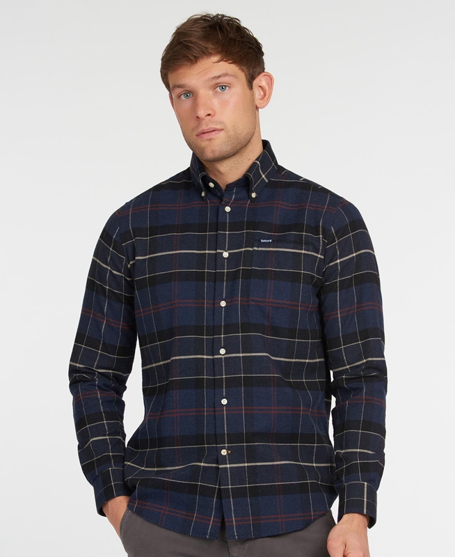 Barbour Lutsleigh Hemd Herren Navy | GQXMAT-931