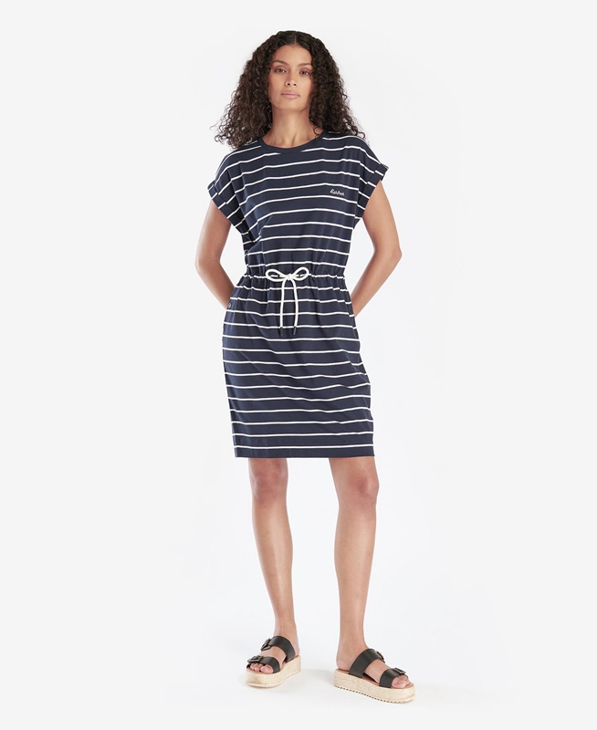 Barbour Marlo Stripe Kleider Damen Navy | HZOKJP-742