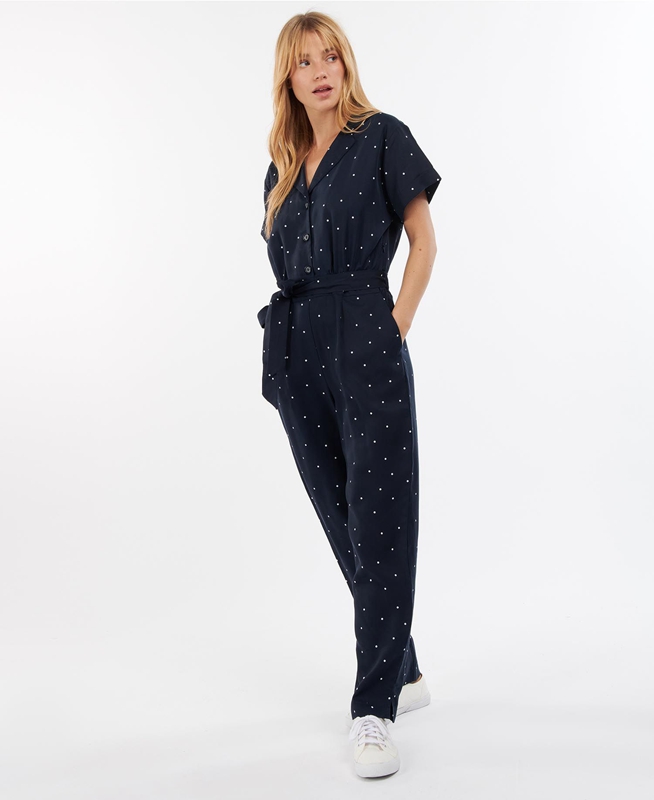 Barbour Melita Jumpsuit Kleider Damen Navy | MKUTNX-248