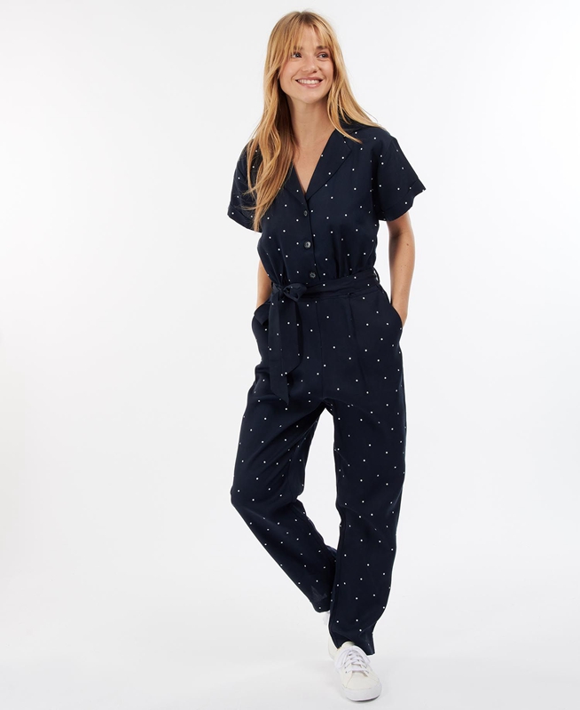 Barbour Melita Jumpsuit Kleider Damen Navy | MKUTNX-248