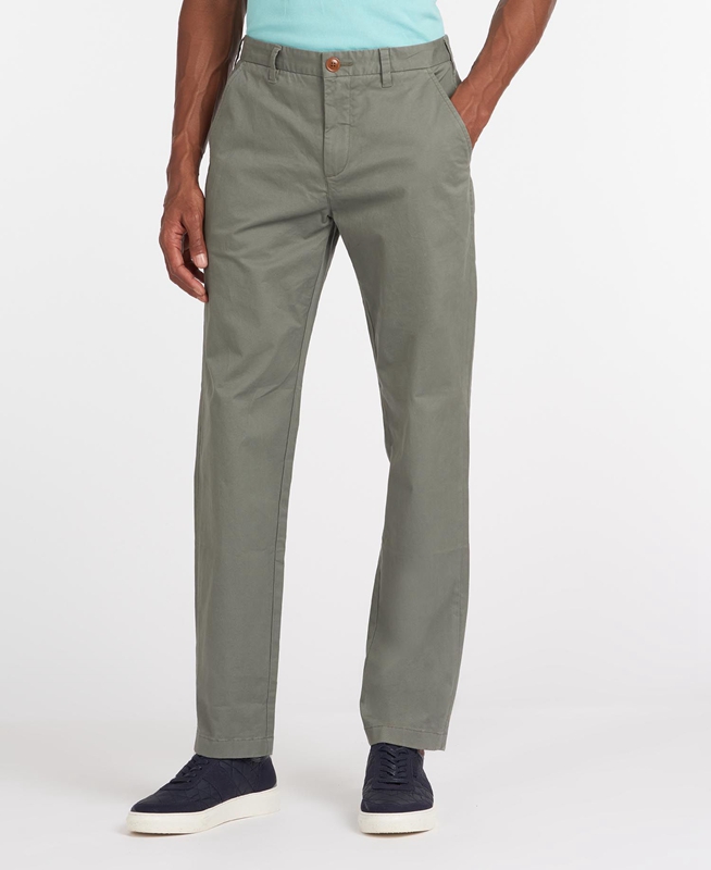 Barbour Neuston Essential Chinos Hose Herren Olivgrün | LNFBHY-563