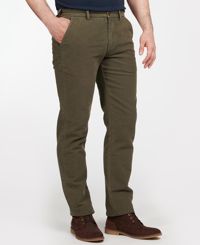 Barbour Neuston Moleskin Trouser Hose Herren Olivgrün | MLFHVR-840