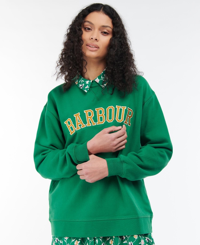 Barbour Northumberland Sweatshirts Damen Grün | OGASDI-140