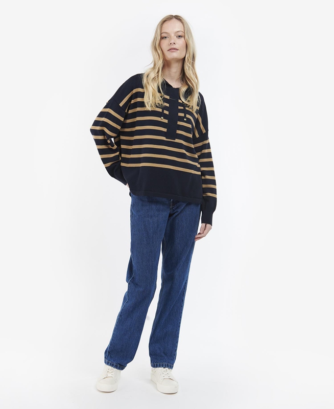 Barbour Odette Knit Pullover Damen Navy | YKFWGI-142